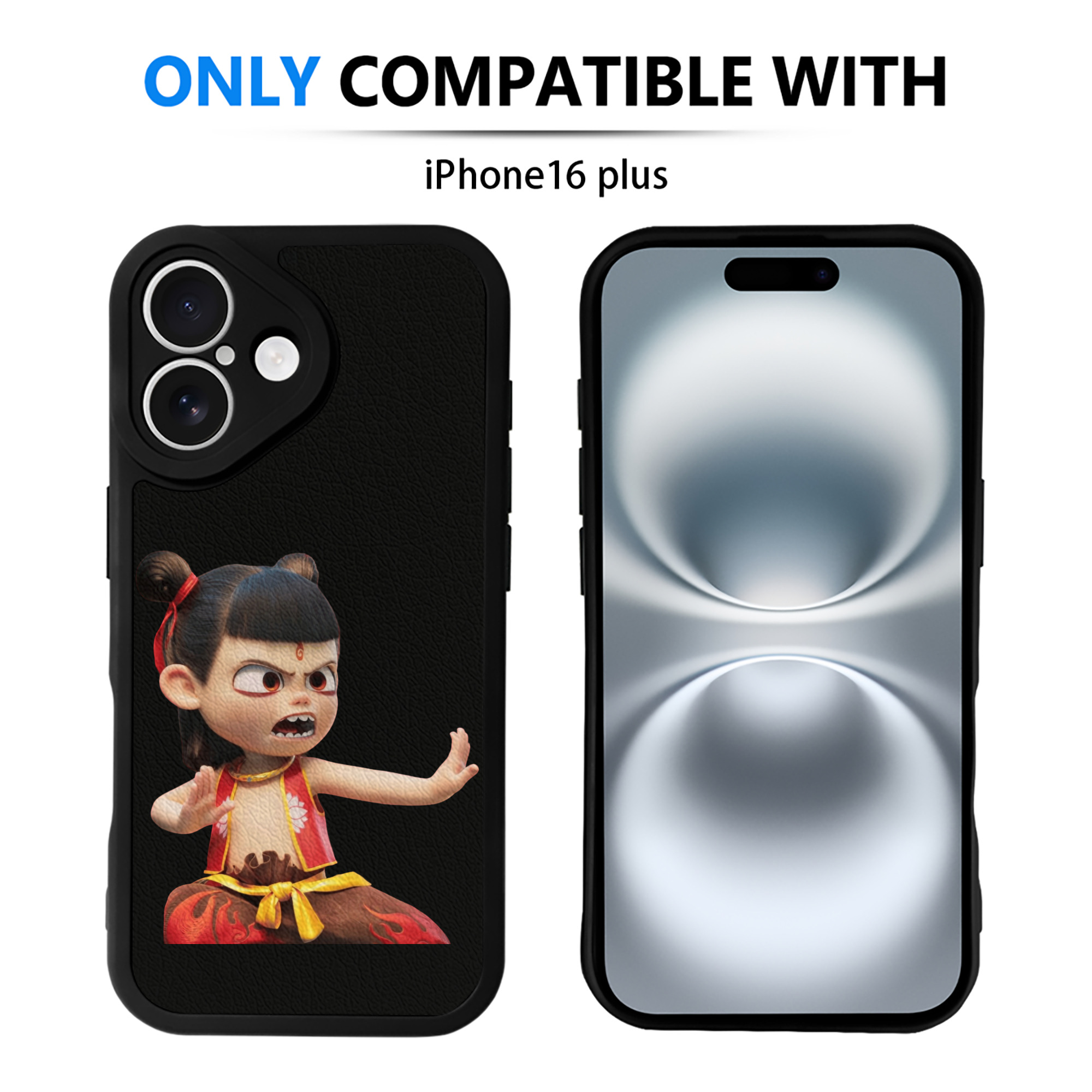 （画像用） Ne Zha 2 ナタ 魔童の大暴れ 【iPhone 16シリーズ対応】シリコンスマホケース（レザー調） 材質：シリコン